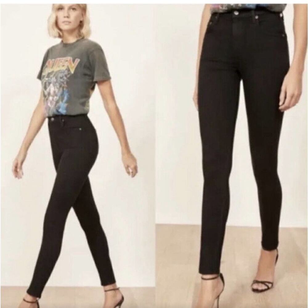 NEW- NWT! Reformation Harper High Rise Skinny Jeans Black Size 23
